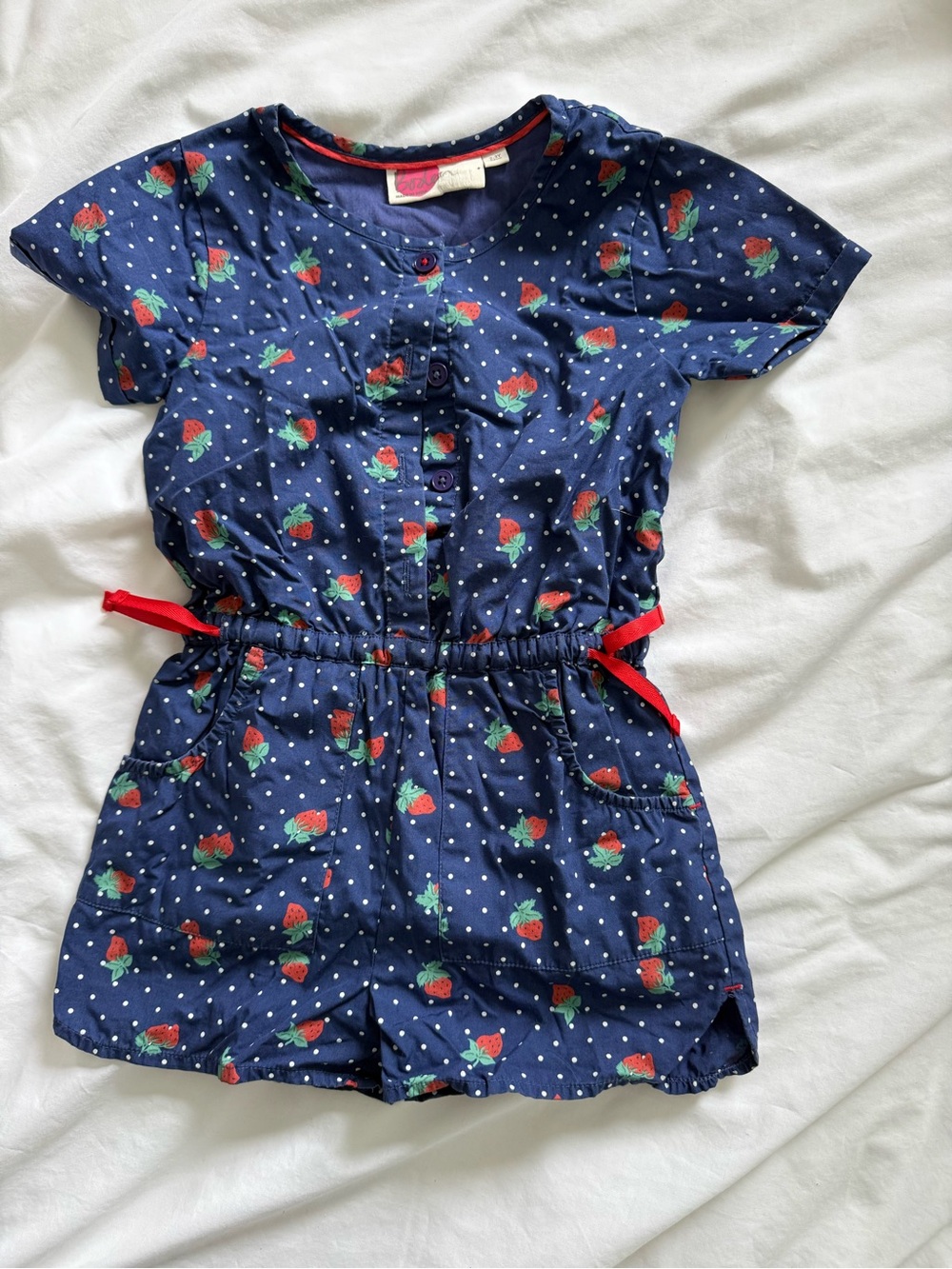🍓 Mini Boden Strawberry Print Romper